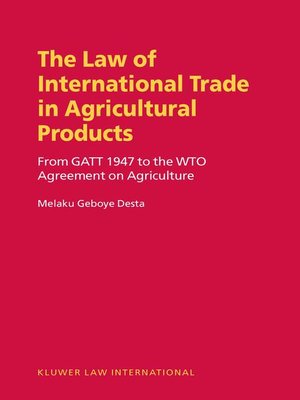 cover image of The Law on International Trade in Agricultural Products
